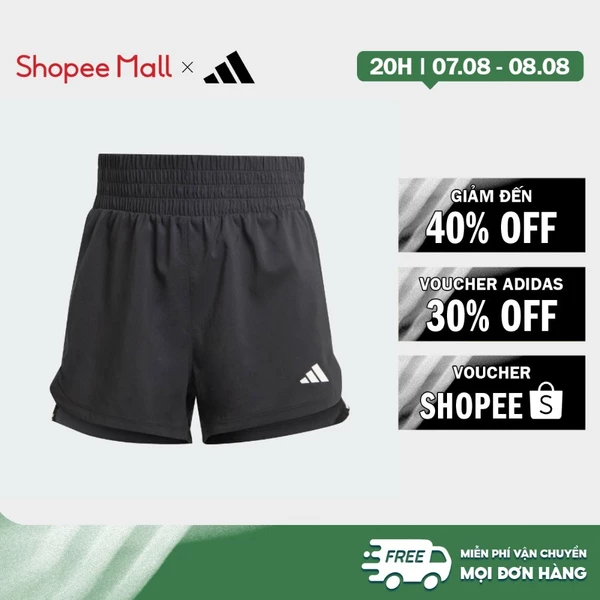 [Duy nhất 8.8 - VOUCHER 30%]adidas Gym & Training & Bóng lưới Quần Short Dệt Cạp Cao 3 Sọc Tập Luyện Pacer Nữ Đen IT7760