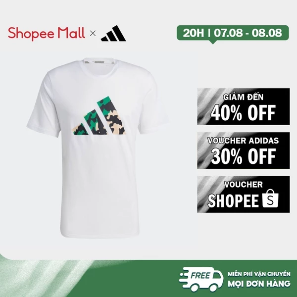 [Duy nhất 8.8 - VOUCHER 30%]adidas Gym & Training Train Essentials Seasonal Logo Training Tee Men White IB8259