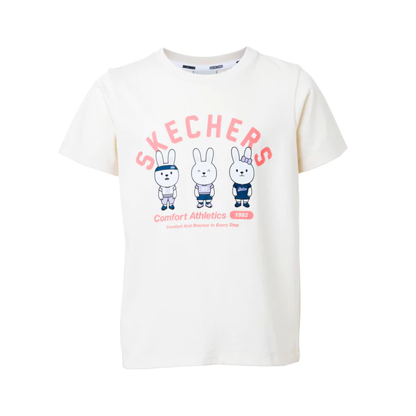 Áo Thun Tay Ngắn Bé Gái Skechers Comfort Athletic Short Sleeve Tee-SL424G663-OW02 Online Sale