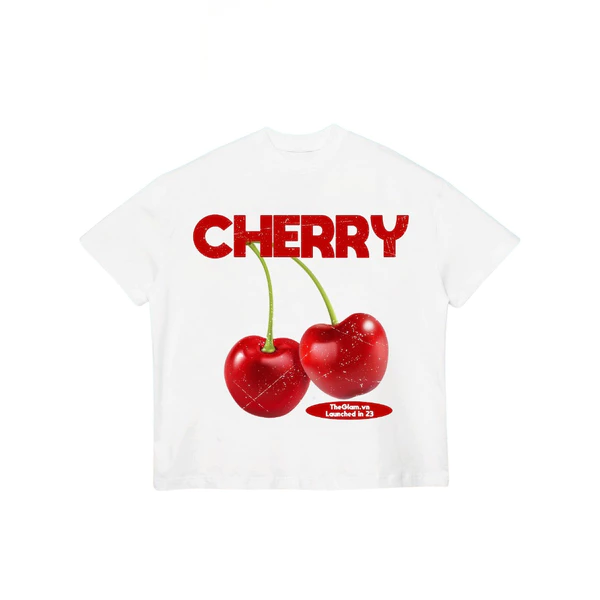 TheGlam CHÍNH HÃNG - Áo thun Trắng "CHERRY" UNISEX Form Boxy - Áo Thun Cherry - TS02-03
