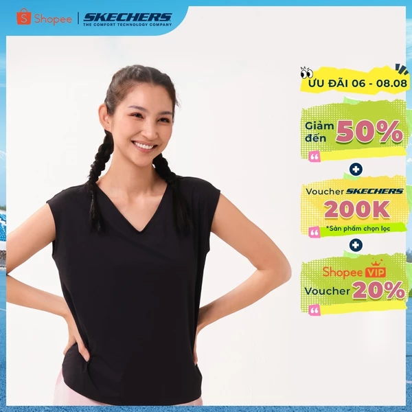 Áo Thun Tay Ngắn Nữ Skechers Walking Performance Short Sleeve Tee - SP126W013-0018