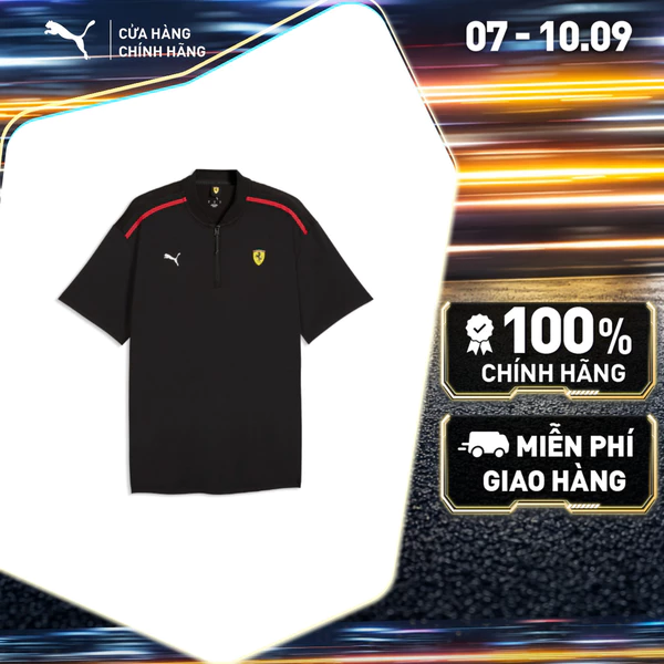 Áo Thun Thể Thao PUMA Nam Ferrari Premium CS Polo Black Màu Đen