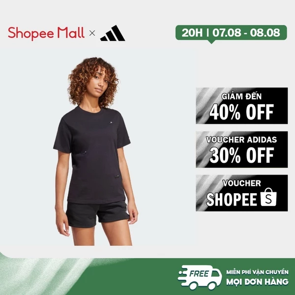 [Duy nhất 8.8 - VOUCHER 30%]adidas Phong cách sống Áo Thun Graphic Lounge Slide Nữ Đen JN8269