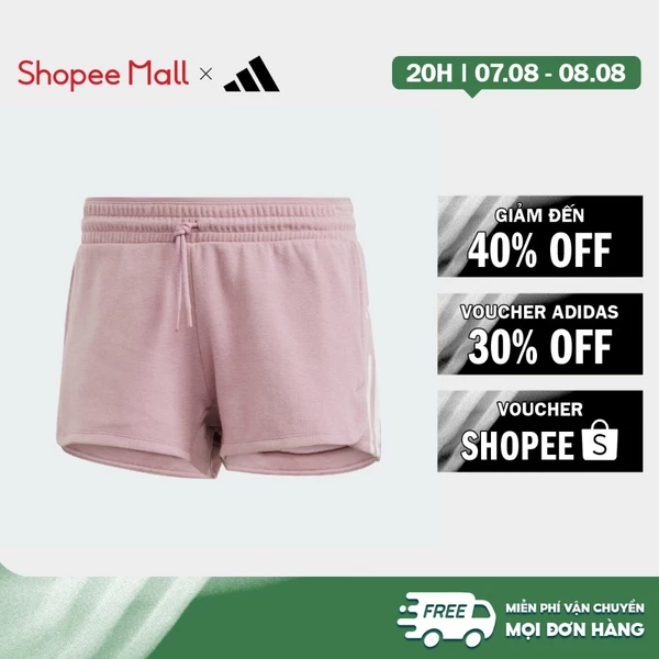 adidas Gym & Training Quần Short Pacer Tập Luyện 3 Sọc Cotton Train Essentials Nữ Hồng IM5030