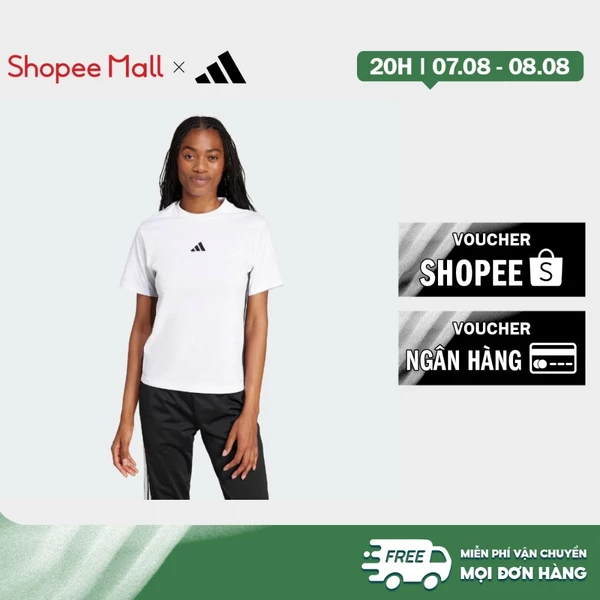 adidas Phong cách sống Áo Thun Cotton 3 Sọc Essentials Nữ trắng JD0844