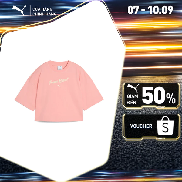 Áo Thun Thời Trang Tay Ngắn PUMA Nữ PREMIUM ESS Graphic Tee Pink Fruit Màu Hồng