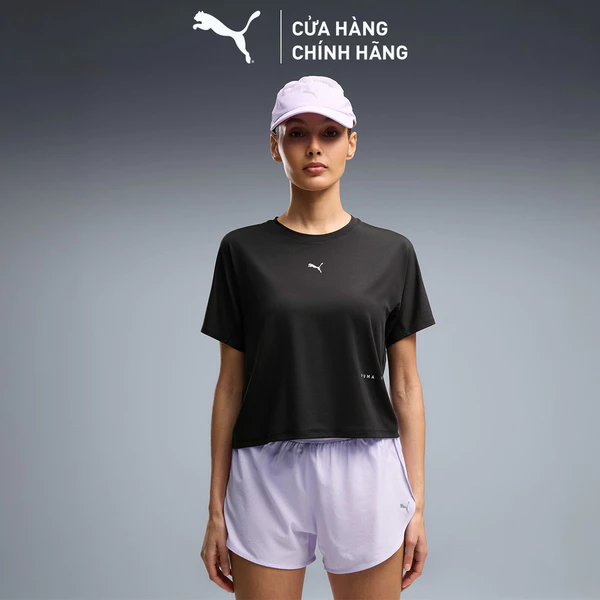 Áo Thun Chạy Bộ PUMA Nữ W BRIGHTSTRIDE Cloudspun Tee Black Màu Đen