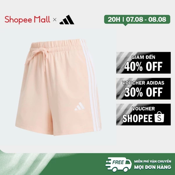 [Duy nhất 8.8 - VOUCHER 30%]adidas Phong cách sống Quần Short Cotton 3 Gạch Essentials Nữ Hồng KD4777
