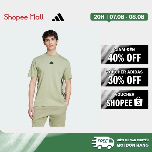 [Duy nhất 8.8 - VOUCHER 30%]adidas Phong cách sống Áo Thun 3 Sọc Future Icons Nam màu xanh lá IY7736
