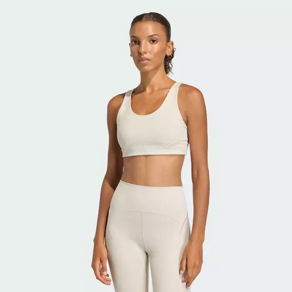 adidas Gym & Training adidas All Me Luxe Medium Support Bra Women Beige KA7308