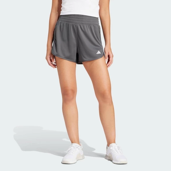 adidas Gym & Training Quần Short Cạp Cao Dệt Kim Pacer Essentials Nữ Xám IR6233