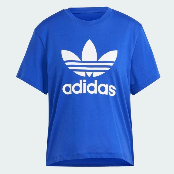 adidas Phong cách sống Áo Thun Boxy Ba Lá Adicolor Nữ Màu xanh da trời IN8437
