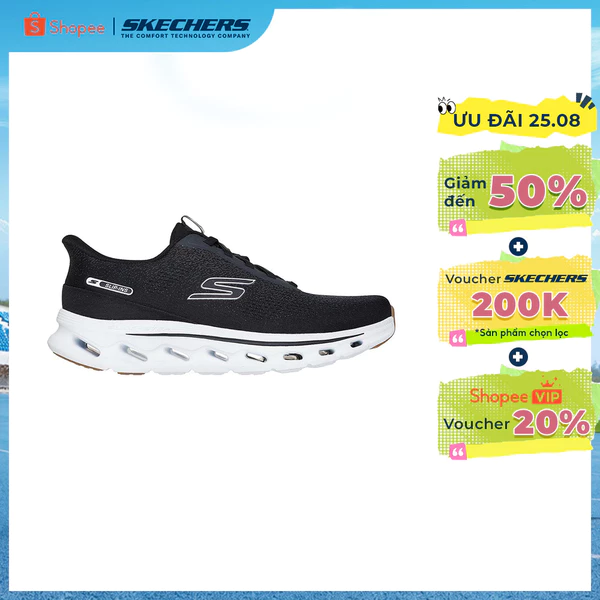 Giày Thể Thao Nam Skechers Slip-ins GOwalk Glide-Step 2.0 Maser Đi Bộ - 217017-BKW Air-Cooled Goga Mat