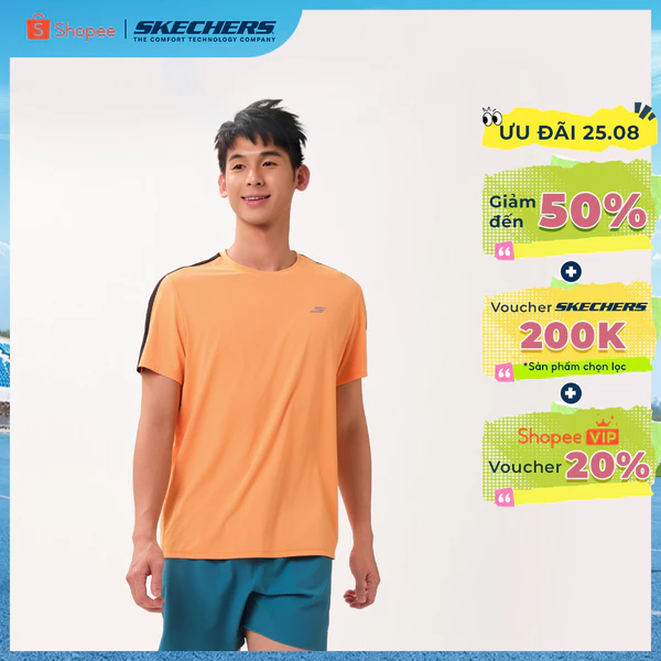 Áo Thun Tay Ngắn Nam Skechers Running Performance Short Sleeve Tee - SP226M126-02YM