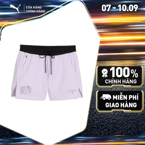 Quần Đùi Thể Thao Tập Luyện PUMA Nữ W x HYROX 3 2in1 SHORT Light Lavender Màu Tím