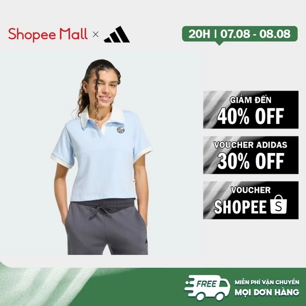 [Duy nhất 8.8 - VOUCHER 30%]adidas Lifestyle POP ART GRAPHIC POLO Q2 T-Shirt Women Blue KB7204