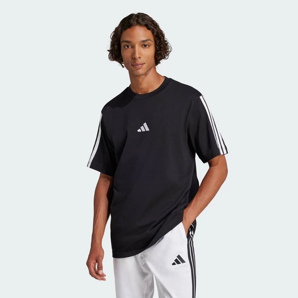 adidas Lifestyle Essentials 3-Stripes Single Jersey Tee Men Black JW1949