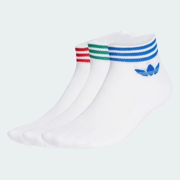 adidas Phong cách sống Tất Trefoil cao đến cổ chân 3 đôi Unisex trắng JI9489