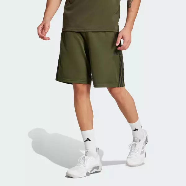 adidas Gym & Training Quần Short Tập Luyện Vải Pique 3 Sọc Train Essentials Nam màu xanh lá JP4975