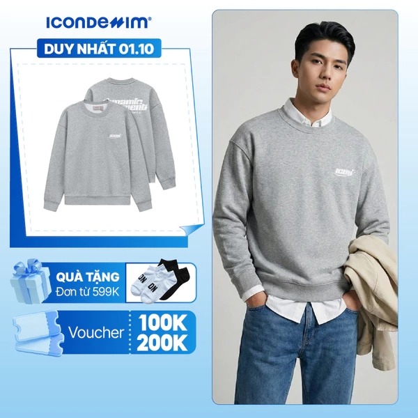 Áo Sweatshirt Nỉ Nam ICONDENIM Dynamic Form Loose SWID0259