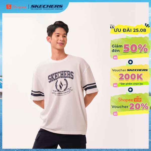Áo Thun Tay Ngắn Nam Skechers Skechers Authentic Iconic Short Sleeve Tee - SL226M234-00QF