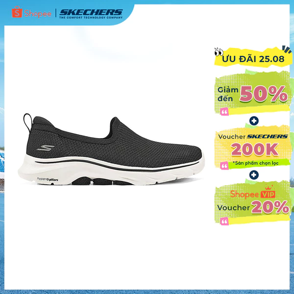 Giày Thể Thao Nữ Skechers GOwalk 7 Ivy Đi Bộ-125218-BKW Air-Cooled Goga Mat Online Sale