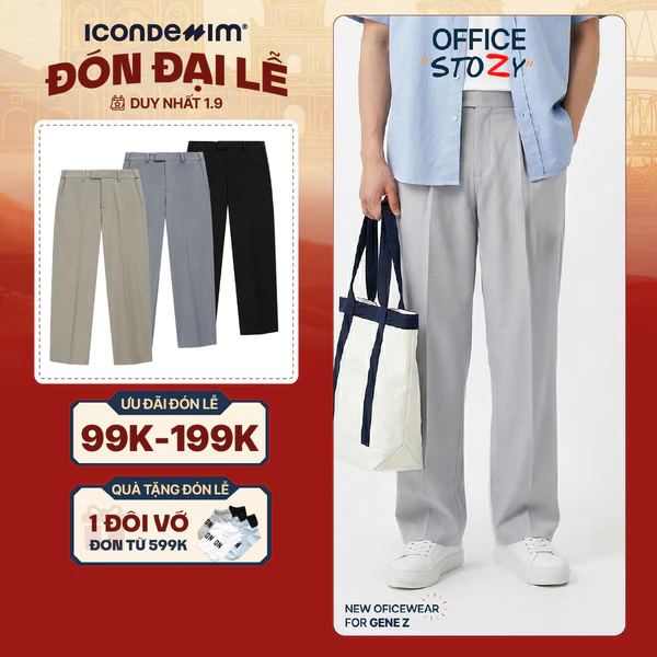 Quần Tây Nam ICONDENIM City Straight Form Straight QTID0076
