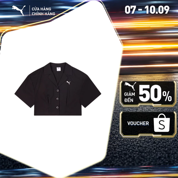 Áo Thun Thời Trang Tay Ngắn PUMA Nữ WARDROBE ESS Cropped Shirt Black Màu Đen