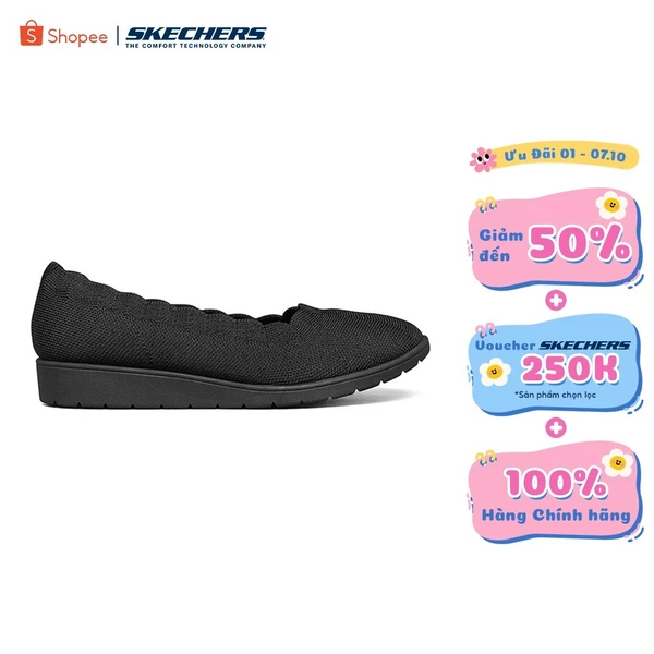 Giày Búp Bê Nữ Skechers Modern Comfort Cleo Flex Wedge Spellbind-158156-BBK Air-Cooled Memory Foam
