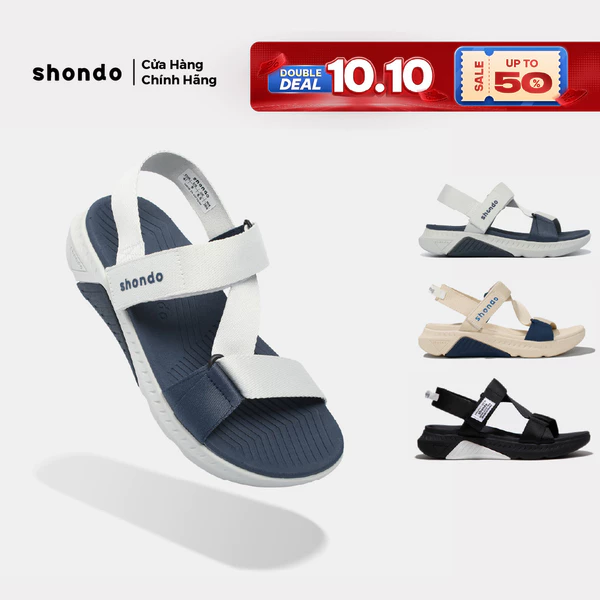 Giày Sandal Nam Nữ Shondo F7R Đế Cao 5cm Nhẹ Đi Học Đi Chơi Nhiều Màu