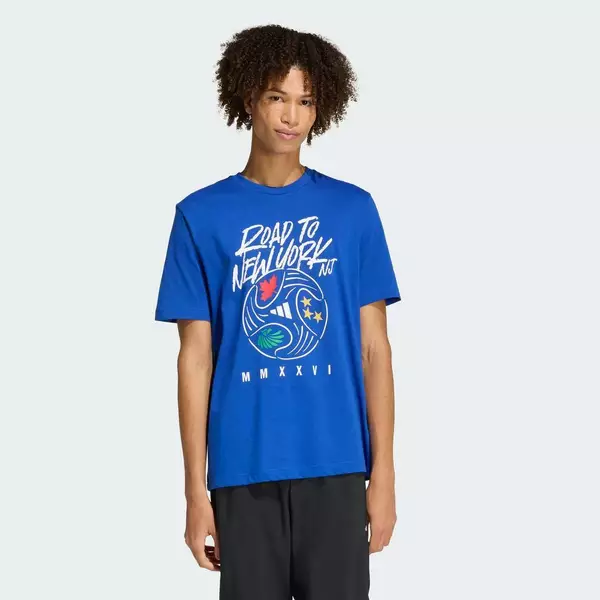 adidas Phong cách sống Áo Thun Graphic Road To NY NJ Giải Vô Địch Bóng Đá Thế Giới FIFA 26™ Nam Màu xanh da trời KB2534