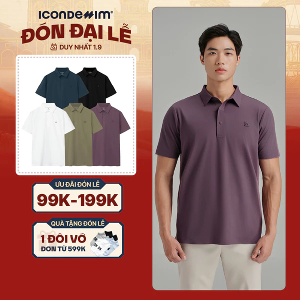 Áo Polo Nam ProCool New Gen ICONDENIM, công nghệ hạt làm mát, vải Cool Fabric độc quyền co giãn giữ form tốt PLID0228