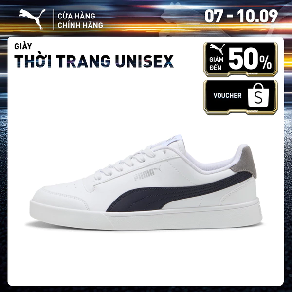 Giày Thời Trang PUMA Unisex Shuffle White-New Navy-Cast Iron Màu Trắng