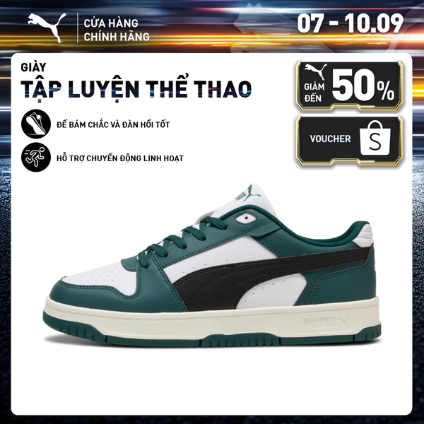 Giày Thể Thao PUMA Unisex Rebound Slam Lo Dark Green-Black-White Màu Xanh Lá