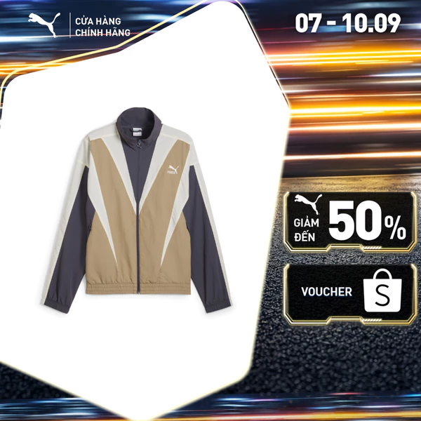 Áo Khoác Thời Trang PUMA Unisex CLUB DE COURSE Track Jacket Oak Branch-Galactic Gray Màu Be