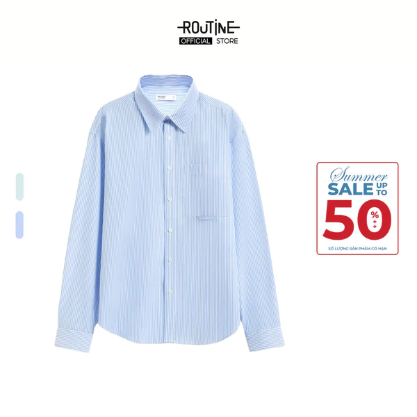 Áo Sơ Mi Nam Tay Dài Kẻ Sọc Form Loose - Routine 10S25SHL029