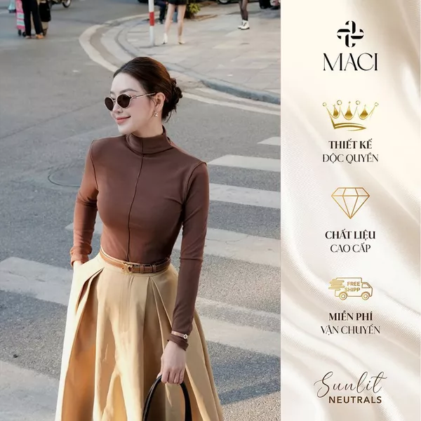 Áo Thun Giữ Nhiệt Lót Lông Đen - Trắng - Đỏ Rượu - Nâu MACI MCAATNA0220 Thời Trang Nữ