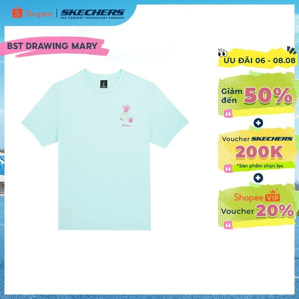 Áo Thun Tay Ngắn Unisex Skechers Skechvibe X Drawingmary Short Sleeve Tee - SL226U659-03LD