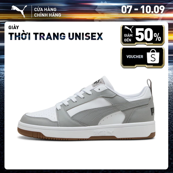 Giày Thời Trang PUMA Unisex Rebound v6 Low White-Gray Echo-Black Màu Trắng