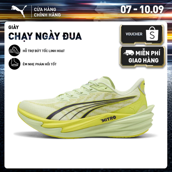 Giày Chạy Bộ PUMA Nữ Deviate NITRO 4 Wns Apple Spritz-Lux Lime Màu Xanh Lá