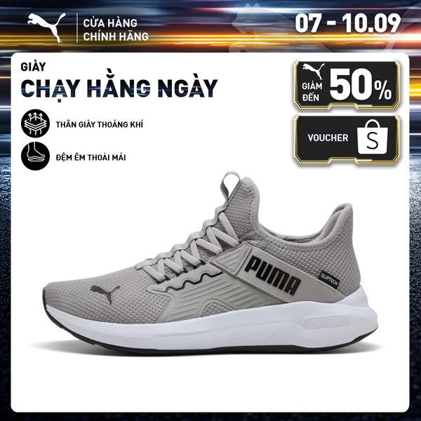 Giày Chạy Bộ PUMA Unisex Softride Enzo 5 Slip Tech Gray Echo-Black Màu Xám