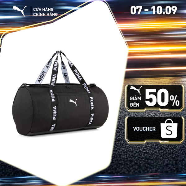 Túi Xách Thể Thao PUMA Nữ Training AT ESS Barrel Bag Black Màu Đen