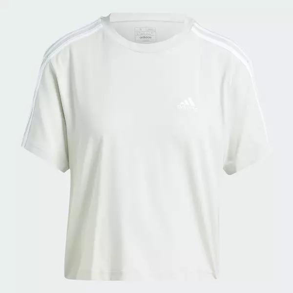 adidas Lifestyle Essentials 3-Stripes Single Jersey Crop Top Women Green IY4228