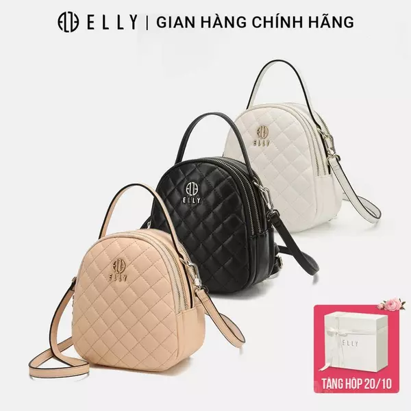 Balo nữ ELLY EBH37 balo đeo vai xách tay da tổng hợp cao cấp thời trang đa năng