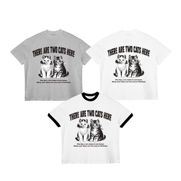 TheGlam CHÍNH HÃNG - Áo Thun Mèo Cute “TWO CATS” UNISEX Form Boxy - TS04-18