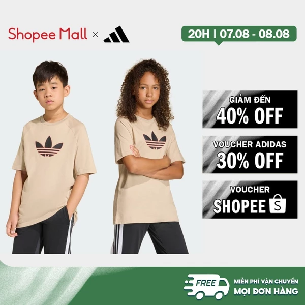 [Duy nhất 8.8 - VOUCHER 30%]adidas Phong cách sống ÁO THUN DÁNG RỘNG GRAPHIC BA LÁ Trẻ em Be KE2874