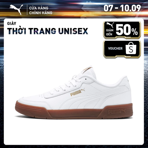 Giày Thời Trang PUMA Unisex Caracal White- Team Gold Màu Trắng