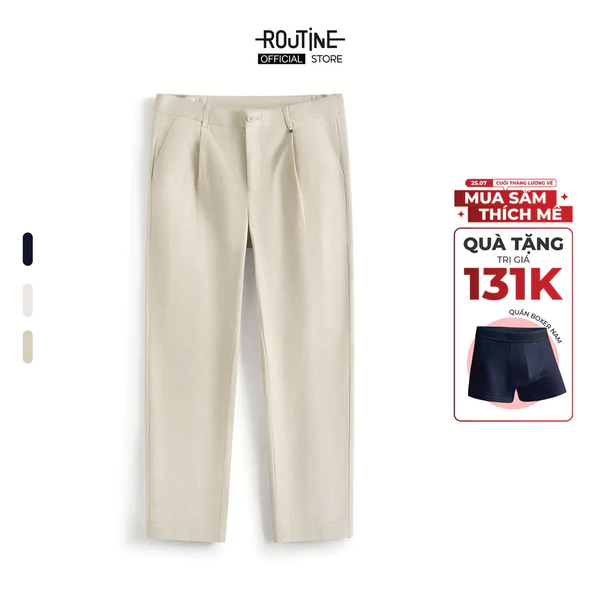 Quần Dài Kaki Nam Nhãn Kim Loại Form Tapered - Routine 10S26PCA001P