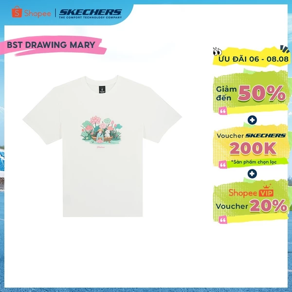 Áo Thun Tay Ngắn Unisex Skechers Skechvibe X Drawingmary Short Sleeve Tee - SL226U658-04U9