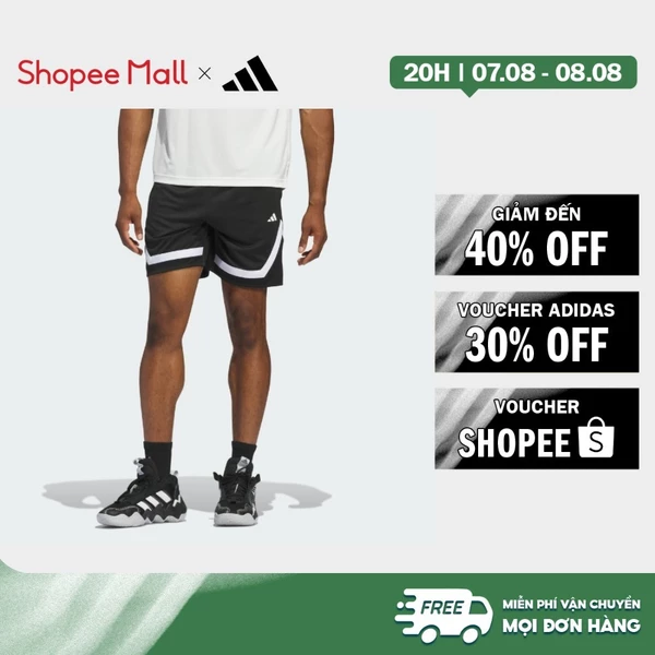[Duy nhất 8.8 - VOUCHER 30%]adidas Bóng rổ Quần Short Block adidas Pro Nam Đen IX1850